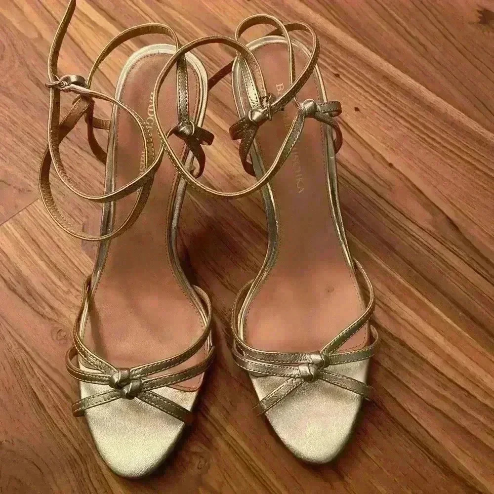 Badgley Mischka Gold Strappy Heels